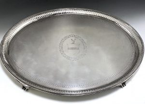 Antique Silver George III Oval Salver made in 1783 of Historical Interest