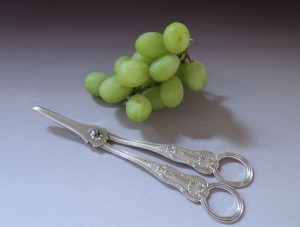 Antique Silver Victorian Grape Scissors made in 1890