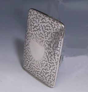 Antique Silver Victorian Cigarette / Cigarillo case made in 1895