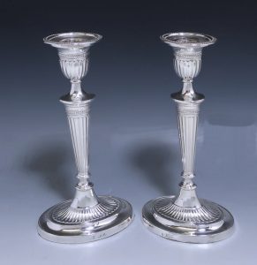 Pair of Edwardian Silver Candlesticks made in 1901/2