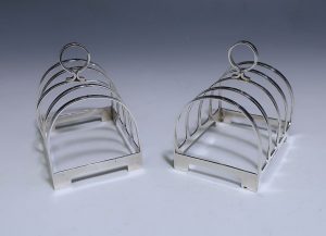 A pair of Sterling Silver George V Toast Racks made in 1935