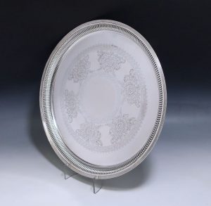 Antique Silver Victorian Tray /Salver made in 1897