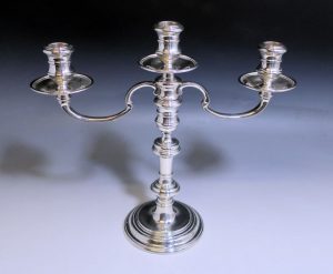 Sterling Silver Elizabeth II Candelabrum made in 1972 -73
